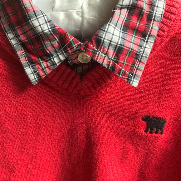 Boys 3T Red Plaid Shirt-Sweater set. - Picture 8 of 13
